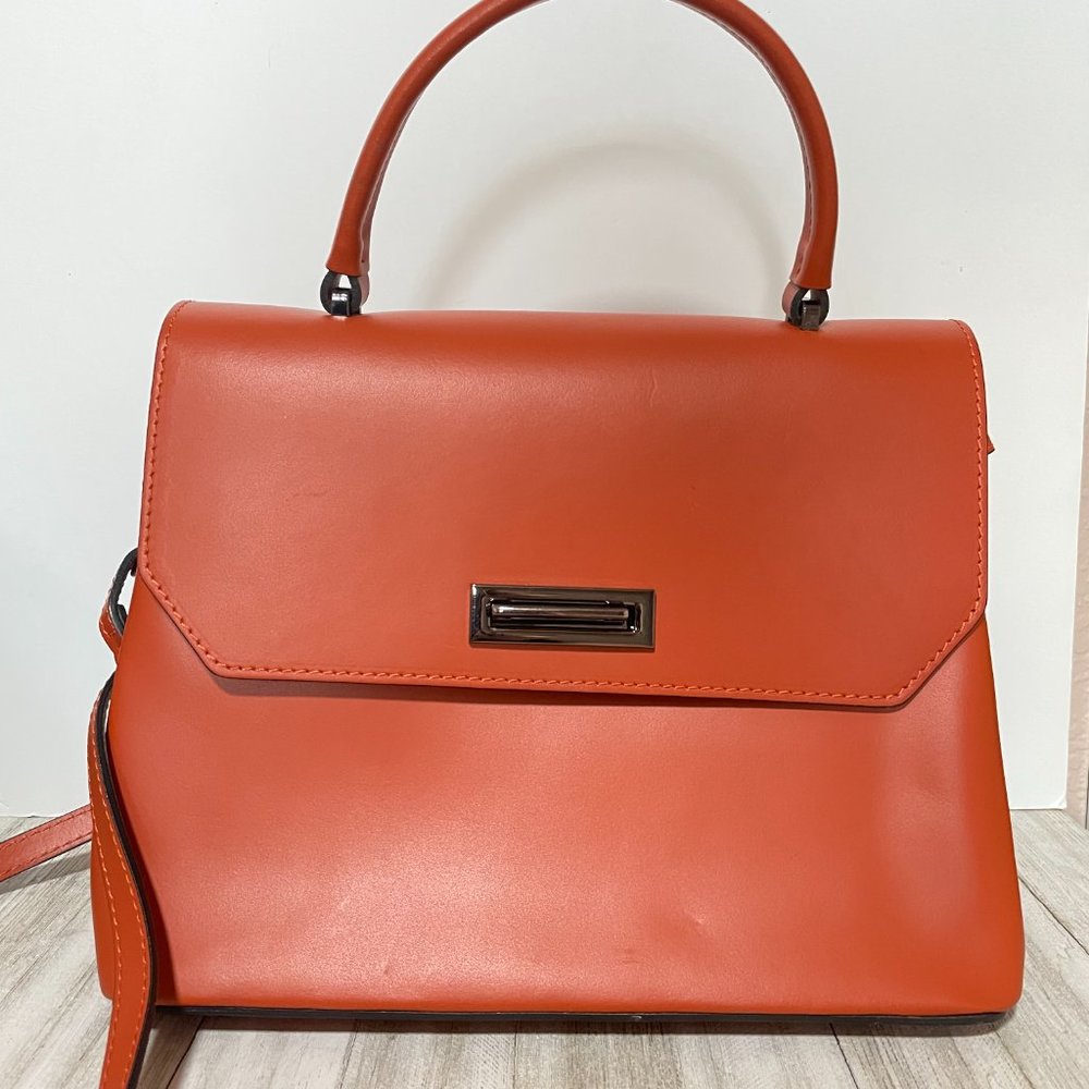 Luana Ferracuti Italian Beautiful Leather Shoulder Handbag Rare Cinnamon Color